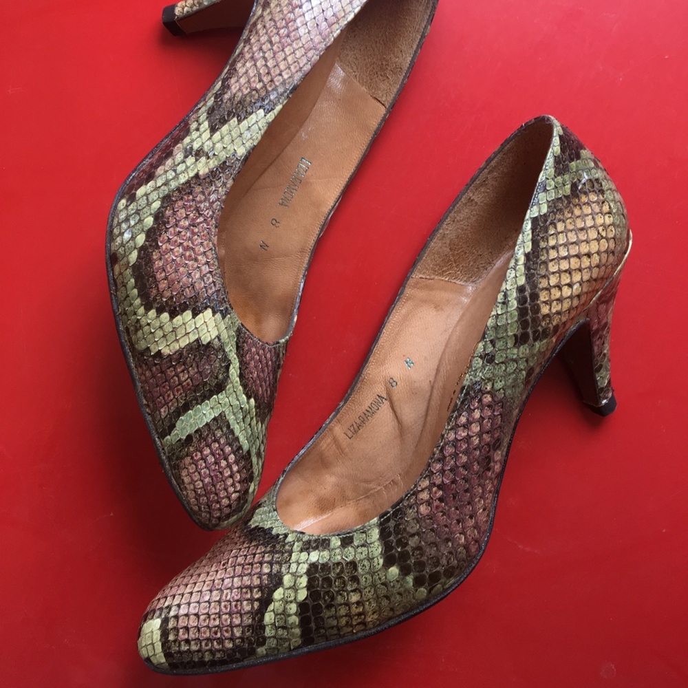 Salvatore Ferragamo Genuine Snakeskin Pumps Size 8